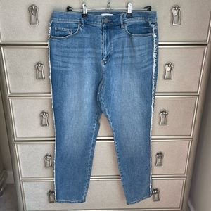 Loft Factory | high rise skinny jeans w/ fringe detail size 12